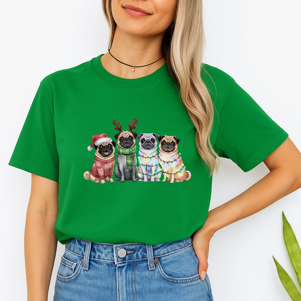 Merry & Furry Tees: Festive Pug Christmas Apparel – Cute Holiday Dog Lover Gift