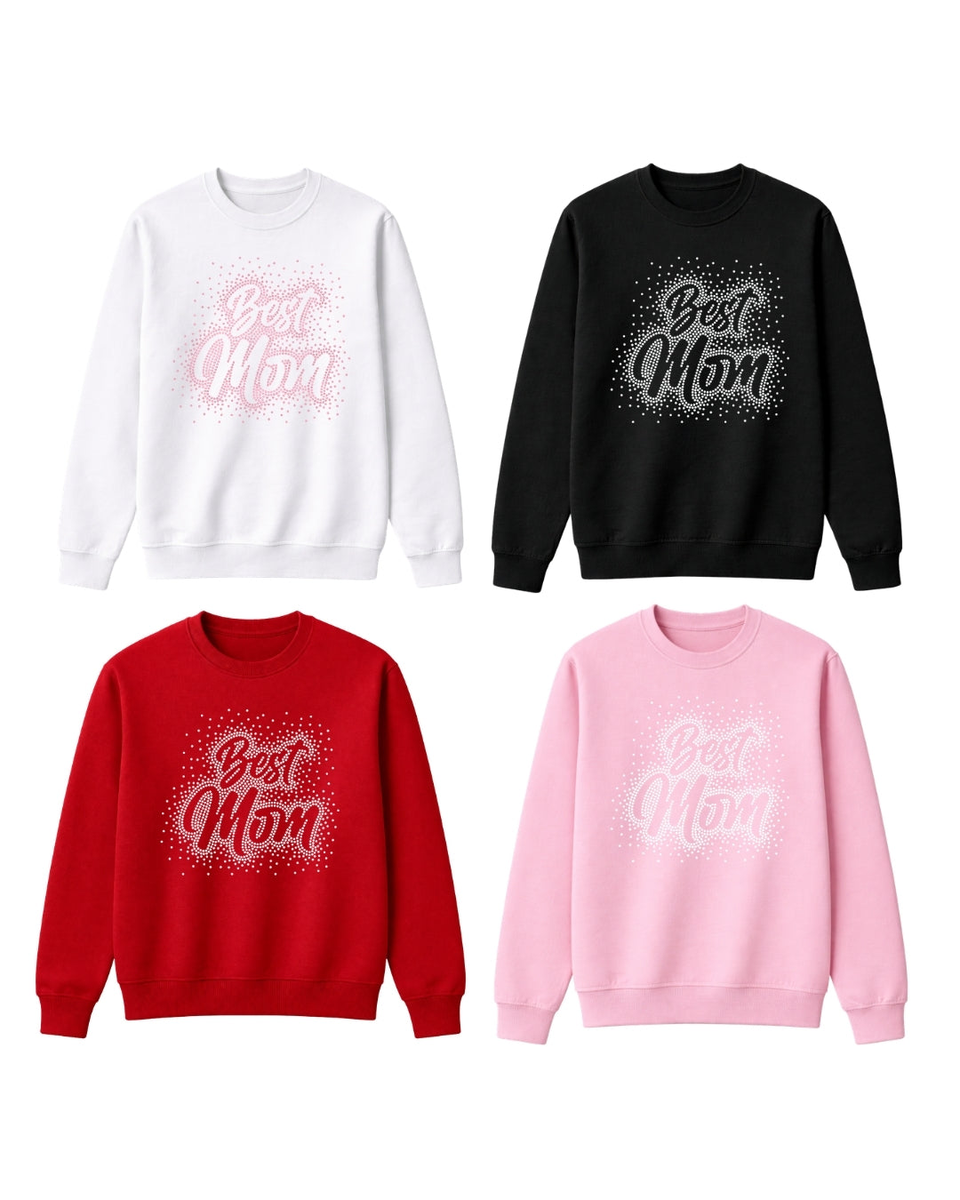 "Best Mom" Rhinestone Shirt – Sparkly Mom Tee, Game Day Shirt, Mom Gift, Bling Sports Mom Apparel