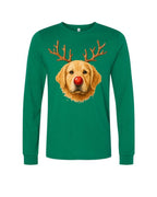Reindeer Golden Retriever Christmas Design – Cute Holiday Dog Graphic