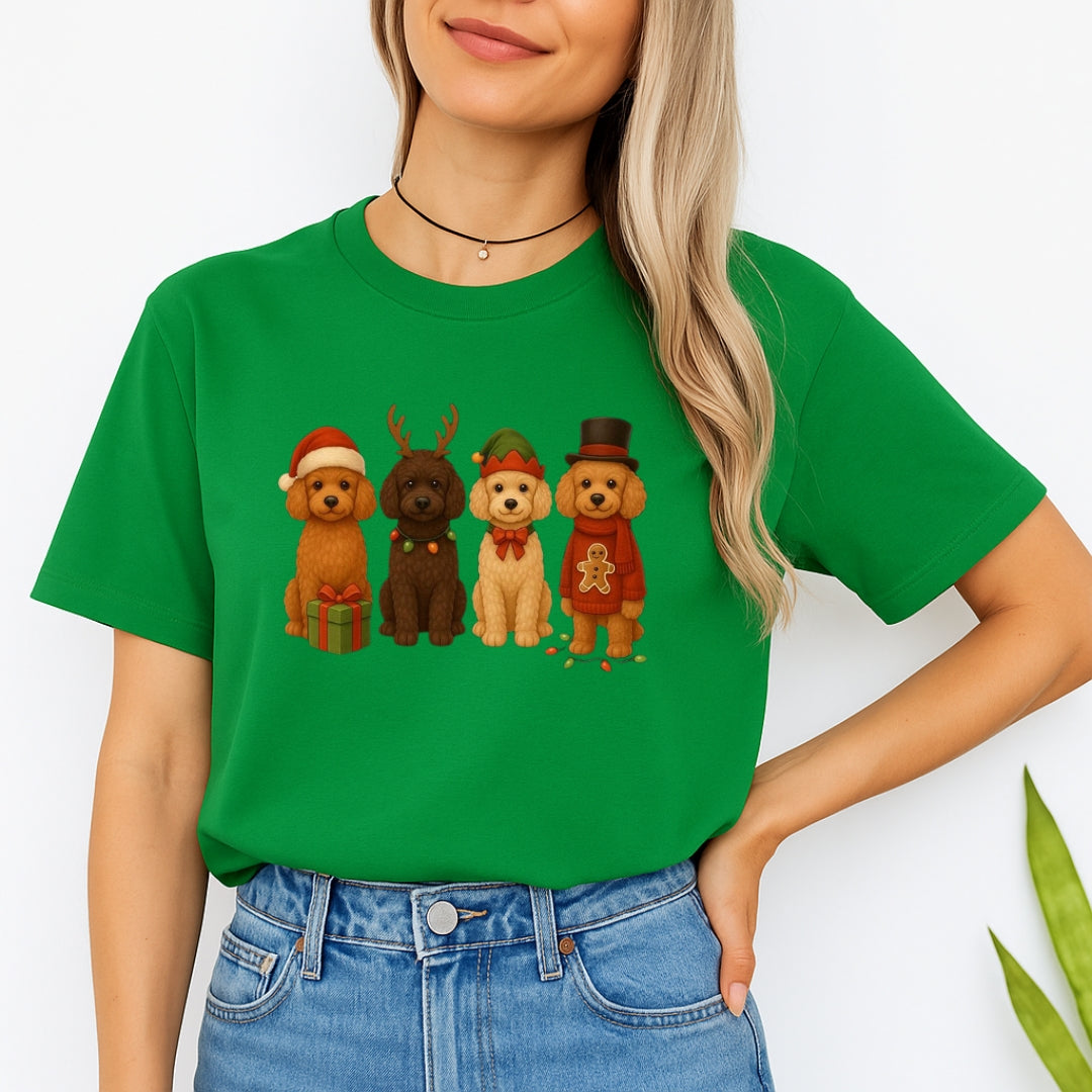 Merry & Furry Tees: Christmas Doodle Dog Squad Design – Festive Holiday Dog Lover Gift