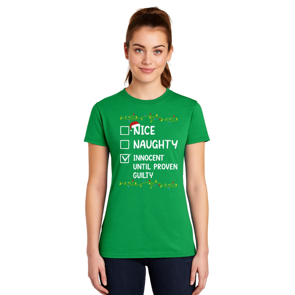 FUNNY HOLIDAY SHIRT: Innocent Until Proven Guilty
