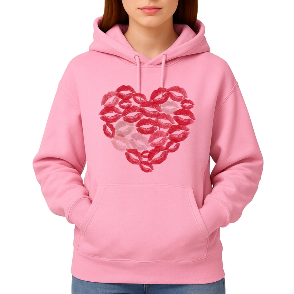 Kiss Me Valentine Heart Sweatshirt & Tee – Lip Print Love Design