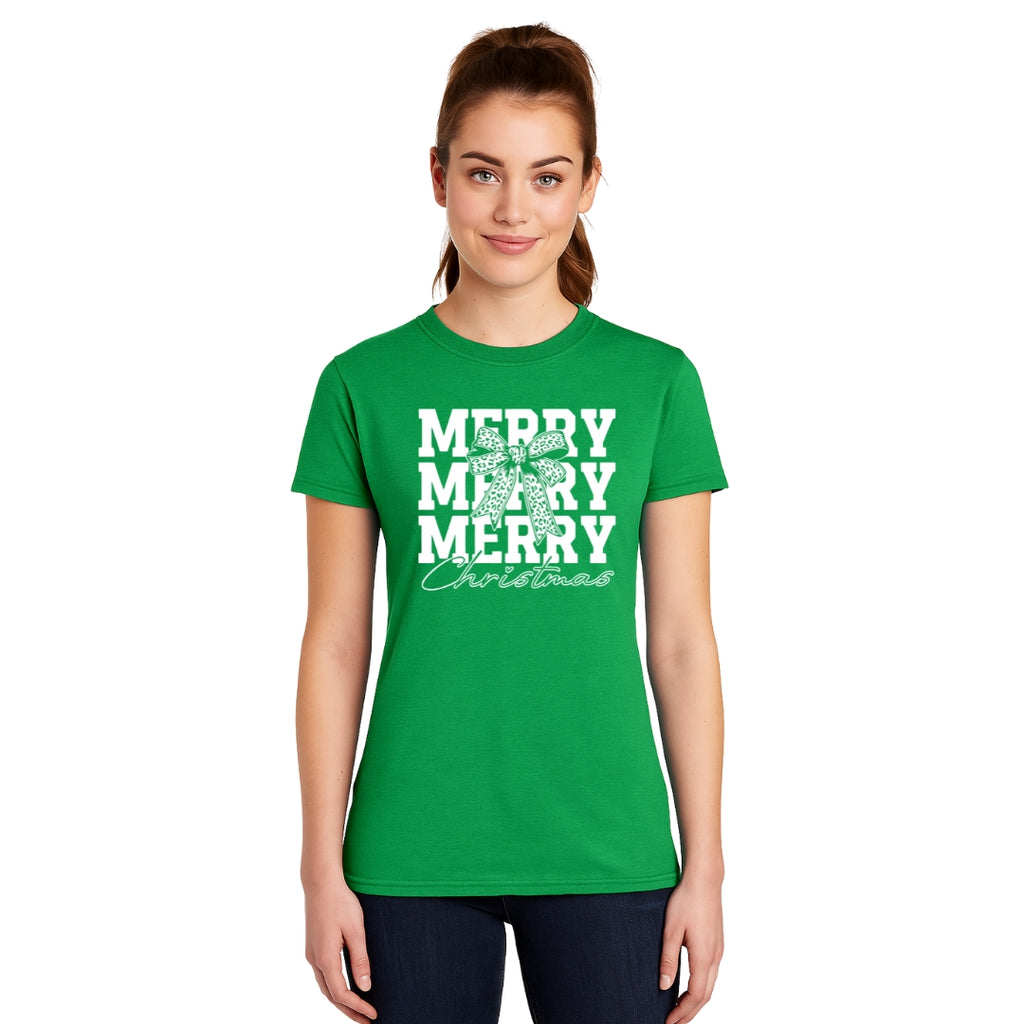 Holiday Shirt - Merry Merry Merry Christmas Graphic