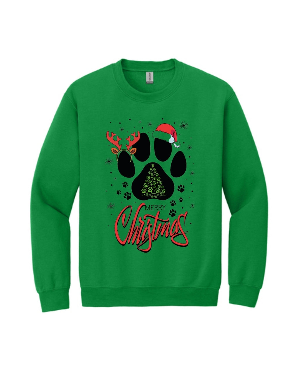 Merry Christmas Paw Print Holiday Apparel – Festive Pet Lover Christmas Design