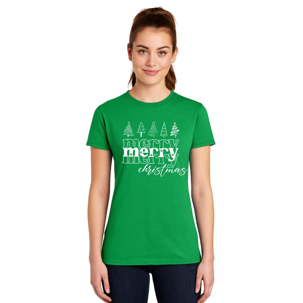 Minimalist Holiday Shirt - Merry Merry Christmas Graphic Tee