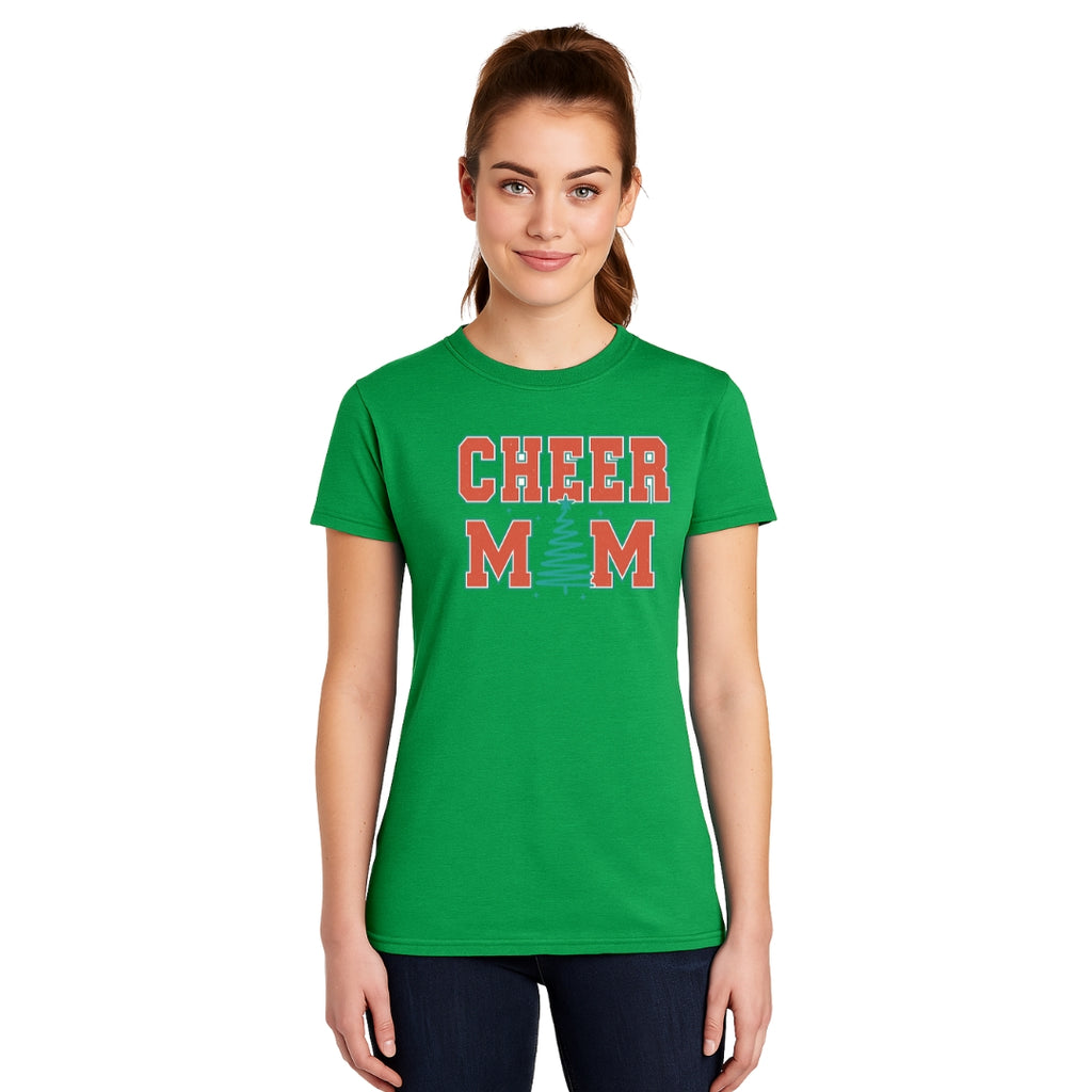 Holiday Shirt - Festive “Cheer Mom” Christmas Apparel – Perfect Holiday Spirit Wear for Cheer Moms