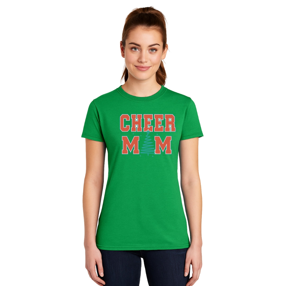 Holiday Shirt - Festive “Cheer Mom” Christmas Apparel – Perfect Holiday Spirit Wear for Cheer Moms