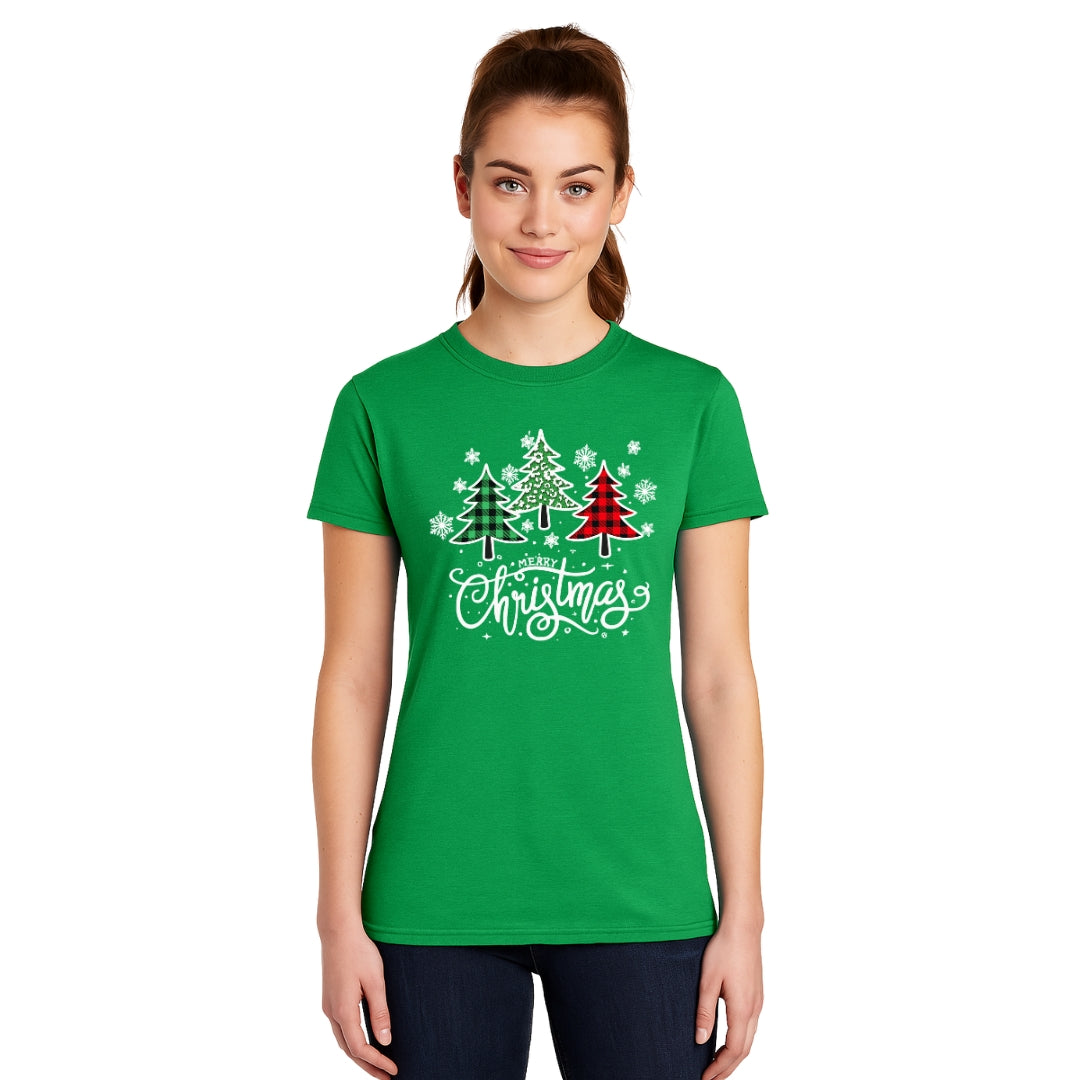 Holiday Shirt -Merry Christmas 3 Graphic Trees