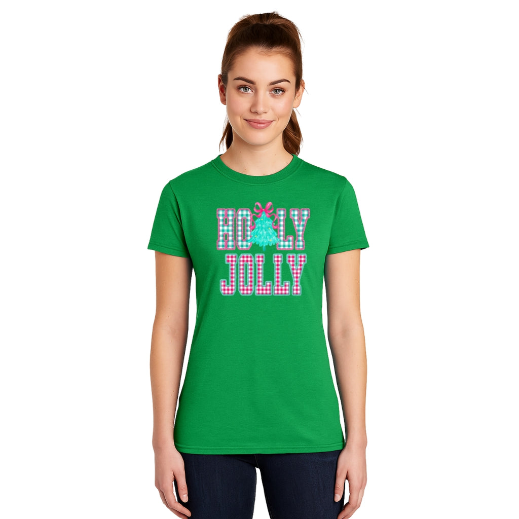 Holiday Shirt -Holly Jolly Gingham Christmas