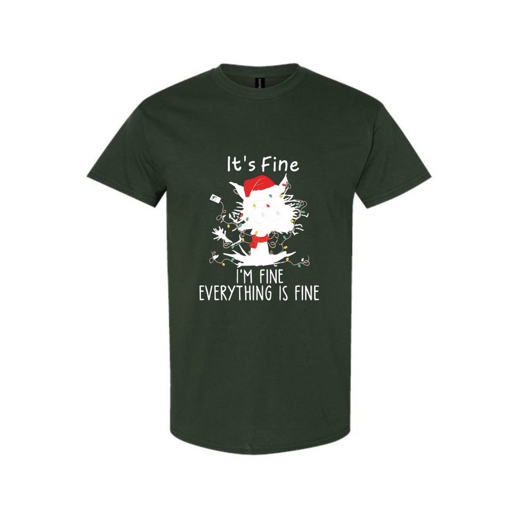 Christmas Tee for Pet Parents : “It’s Fine, I’m Fine, Everything Is Fine”