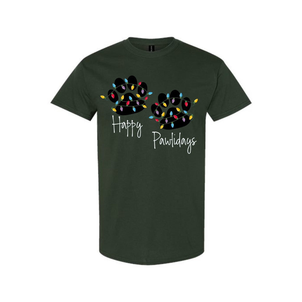 Christmas Tee for Pet Parents : Happy Pawlidays Sweatshirt – Festive Dog Lover Gift