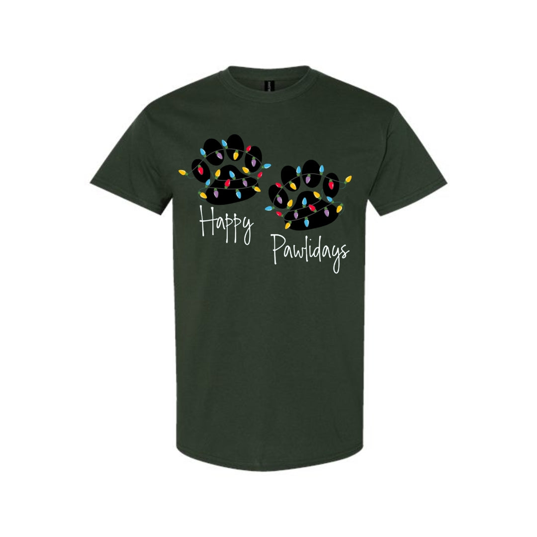 Christmas Tee for Pet Parents : Happy Pawlidays Sweatshirt – Festive Dog Lover Gift