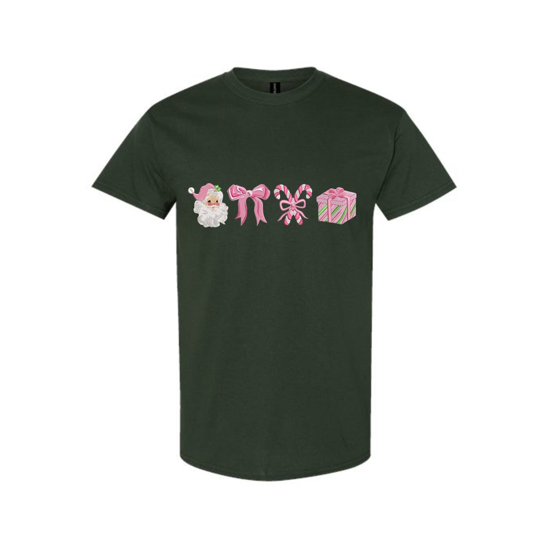 Holiday Shirt -Pink Christmas Icons Graphic