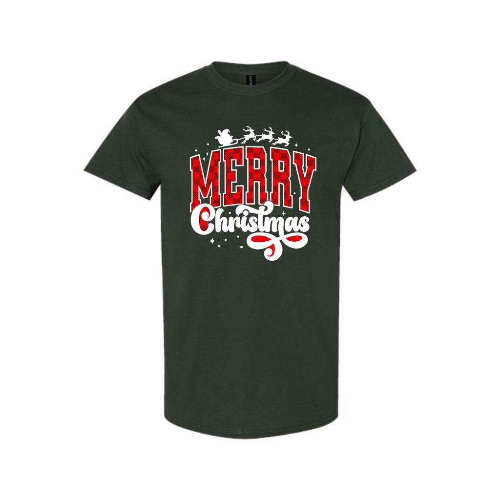 Holiday Shirt - Merry Christmas Buffalo Plaid Graphic