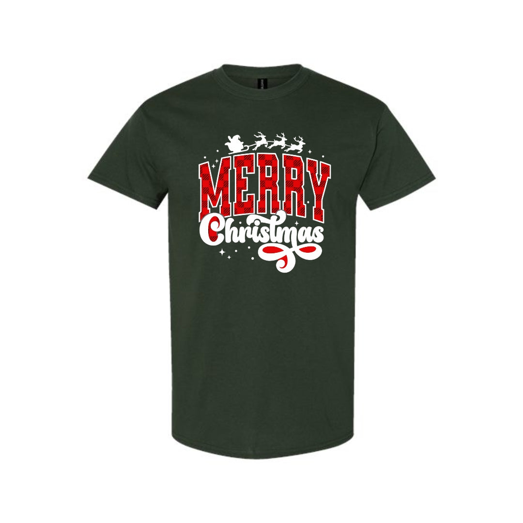 Holiday Shirt - Merry Christmas Buffalo Plaid Graphic