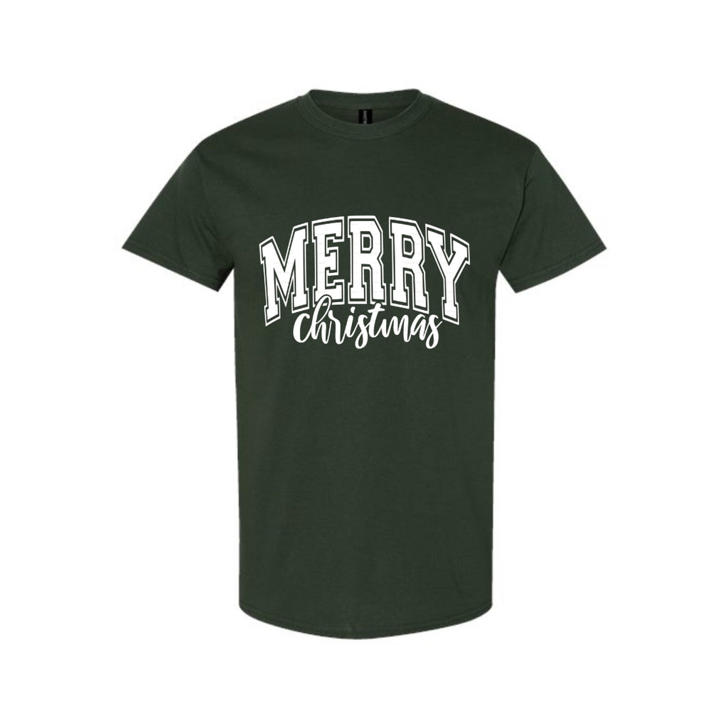 Minimalist Holiday Shirt - “Merry Christmas” Bold Letter Design