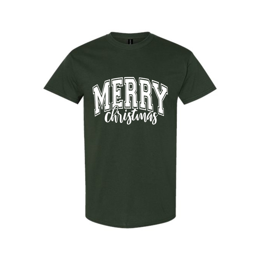 Minimalist Holiday Shirt - “Merry Christmas” Bold Letter Design