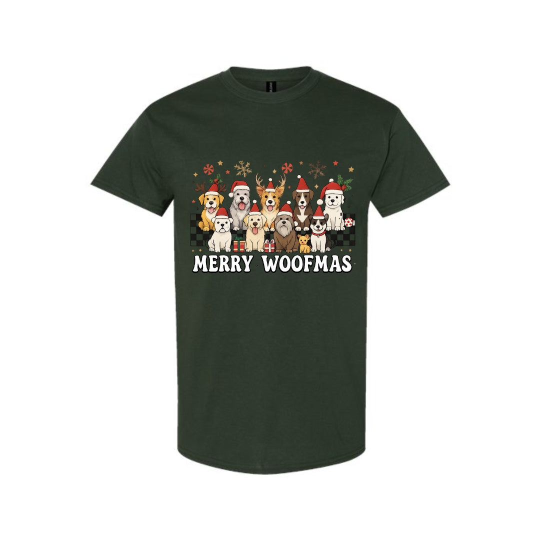 Christmas Tee for Pet Parents : Merry Woofmas Dog Lover Apparel