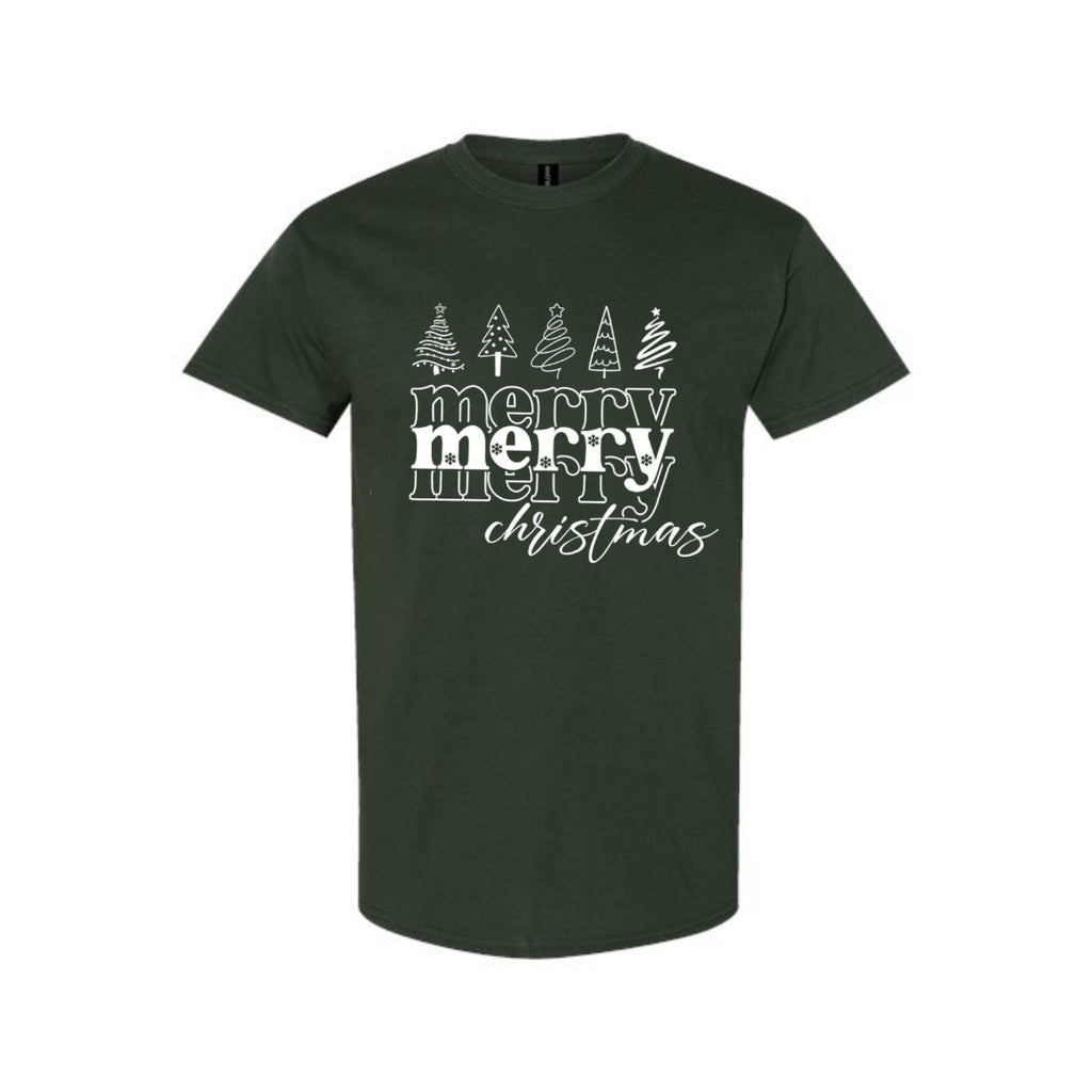 Minimalist Holiday Shirt - Merry Merry Christmas Graphic Tee