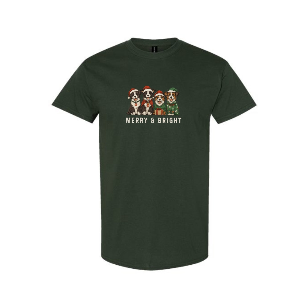 Merry & Furry Tees: Merry & Bright Border Collie Christmas Design – Festive Holiday Dog Lover Gift