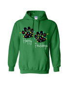 “Happy Pawlidays Festive Paw Print Lights Design”