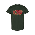 Minimalist Holiday Shirt - “Merry Christmas” Glitter Varsity Design