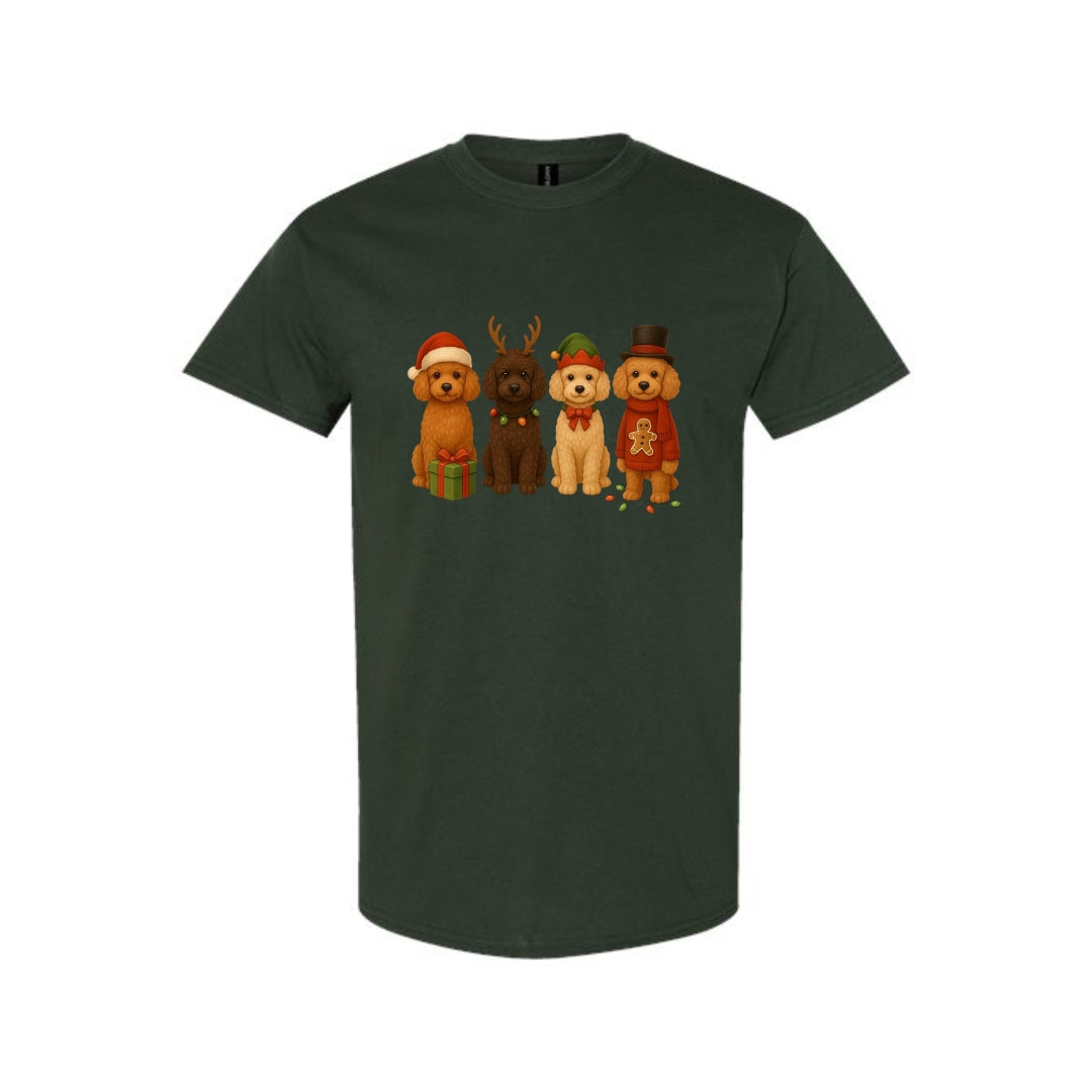 Merry & Furry Tees: Christmas Doodle Dog Squad Design – Festive Holiday Dog Lover Gift