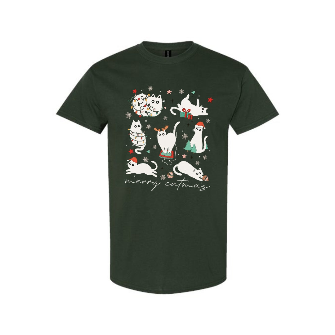 Christmas Tee for Pet Parents : Merry Catmas – Funny Christmas Cat Lover Gift
