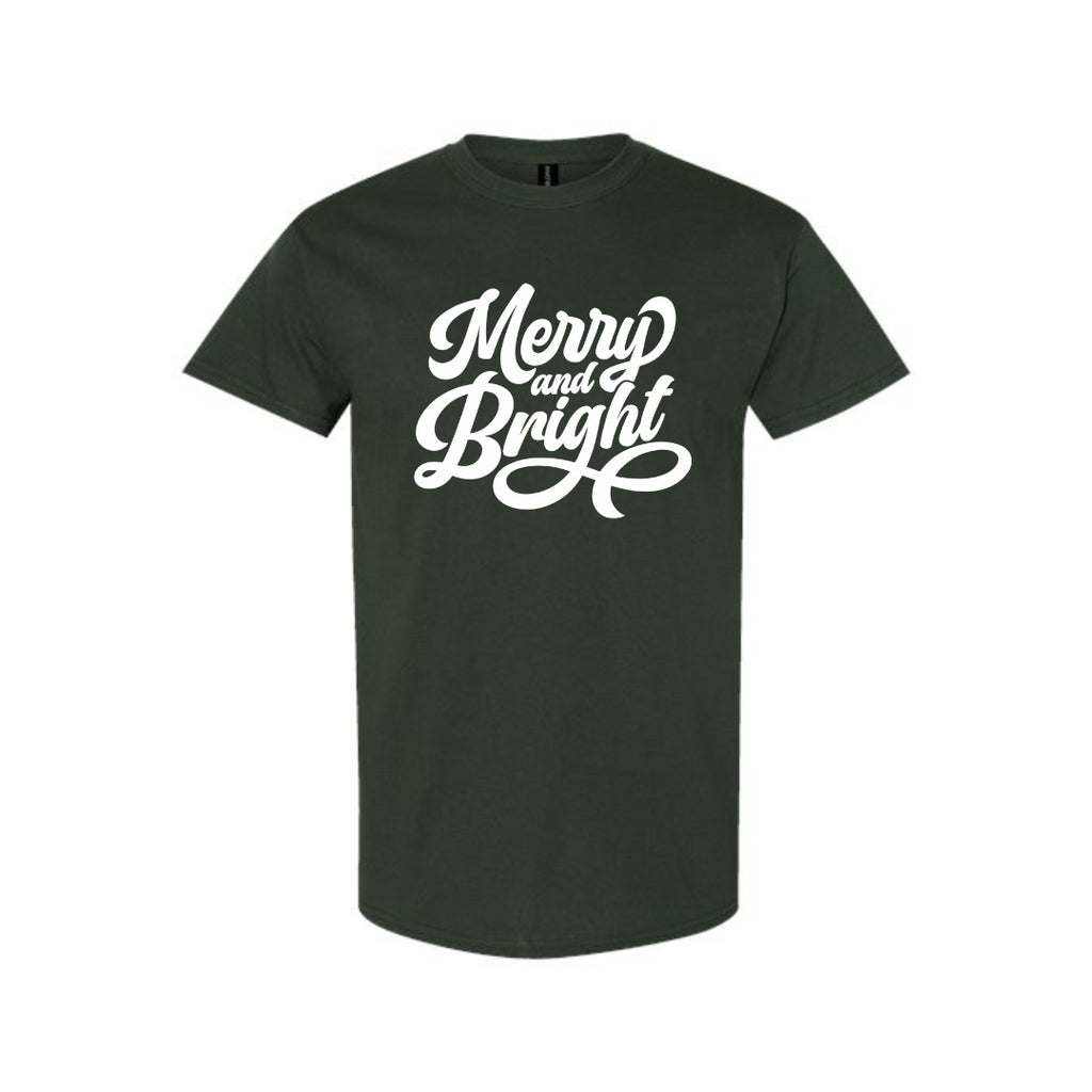 Minimalist Holiday Shirt - Merry and Bright Holiday Graphic