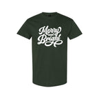 Minimalist Holiday Shirt - Merry and Bright Holiday Graphic