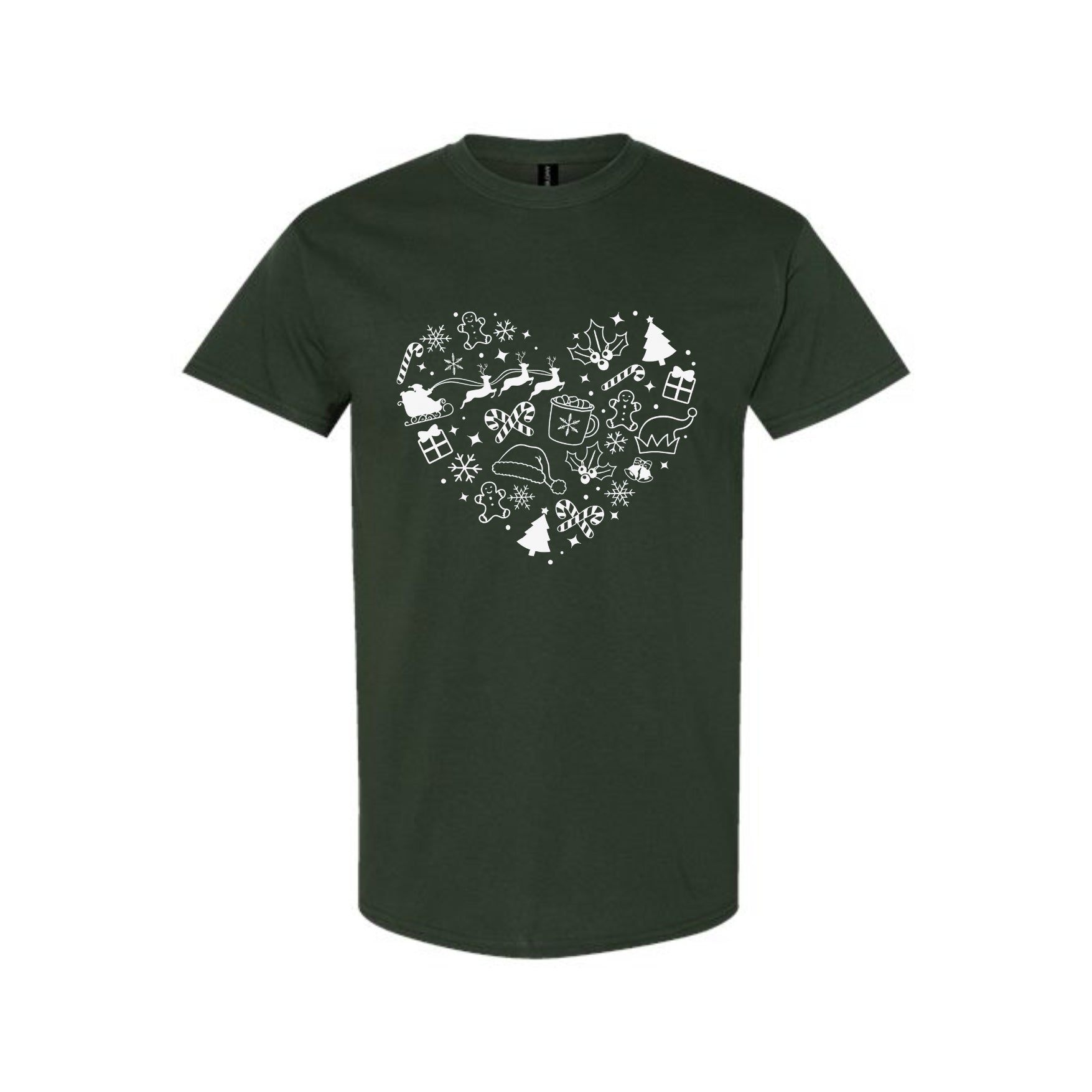 Minimalist Holiday Shirt - Festive Heart Christmas Icons