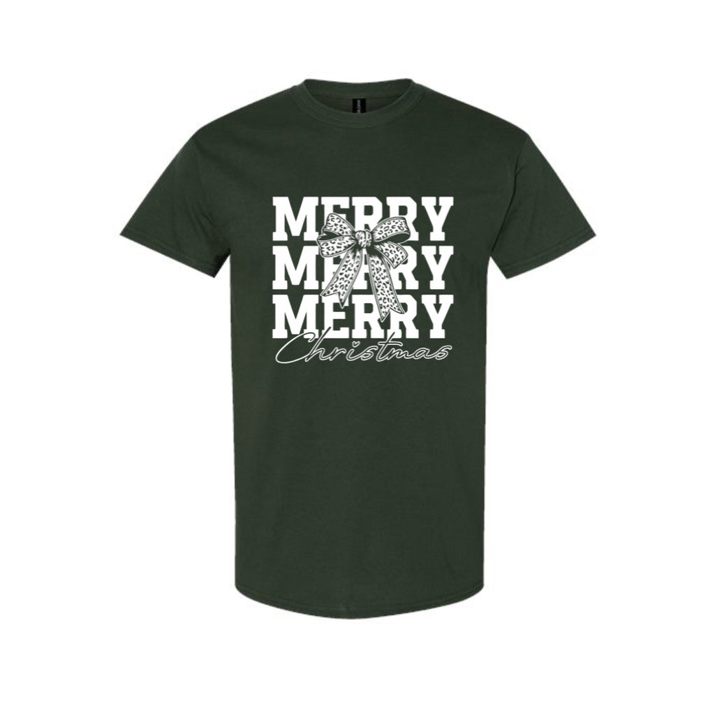 Holiday Shirt - Merry Merry Merry Christmas Graphic