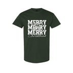 Holiday Shirt - Merry Merry Merry Christmas Graphic