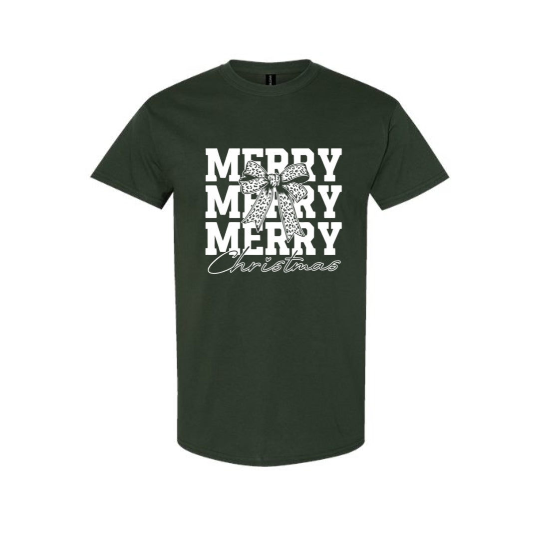 Holiday Shirt - Merry Merry Merry Christmas Graphic