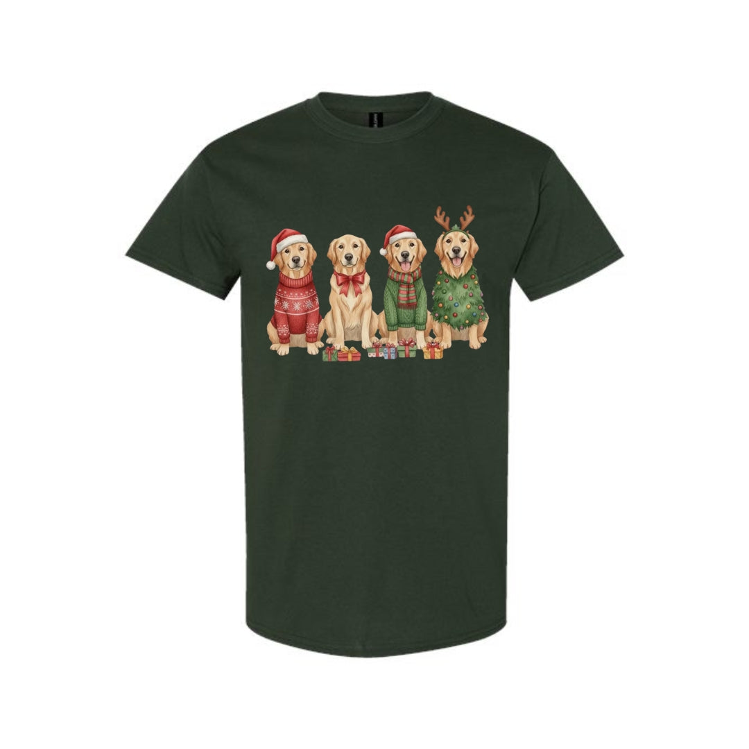 Merry & Furry Tees:Golden Retriever Christmas Dogs Design – Festive Holiday Dog Lover Gift
