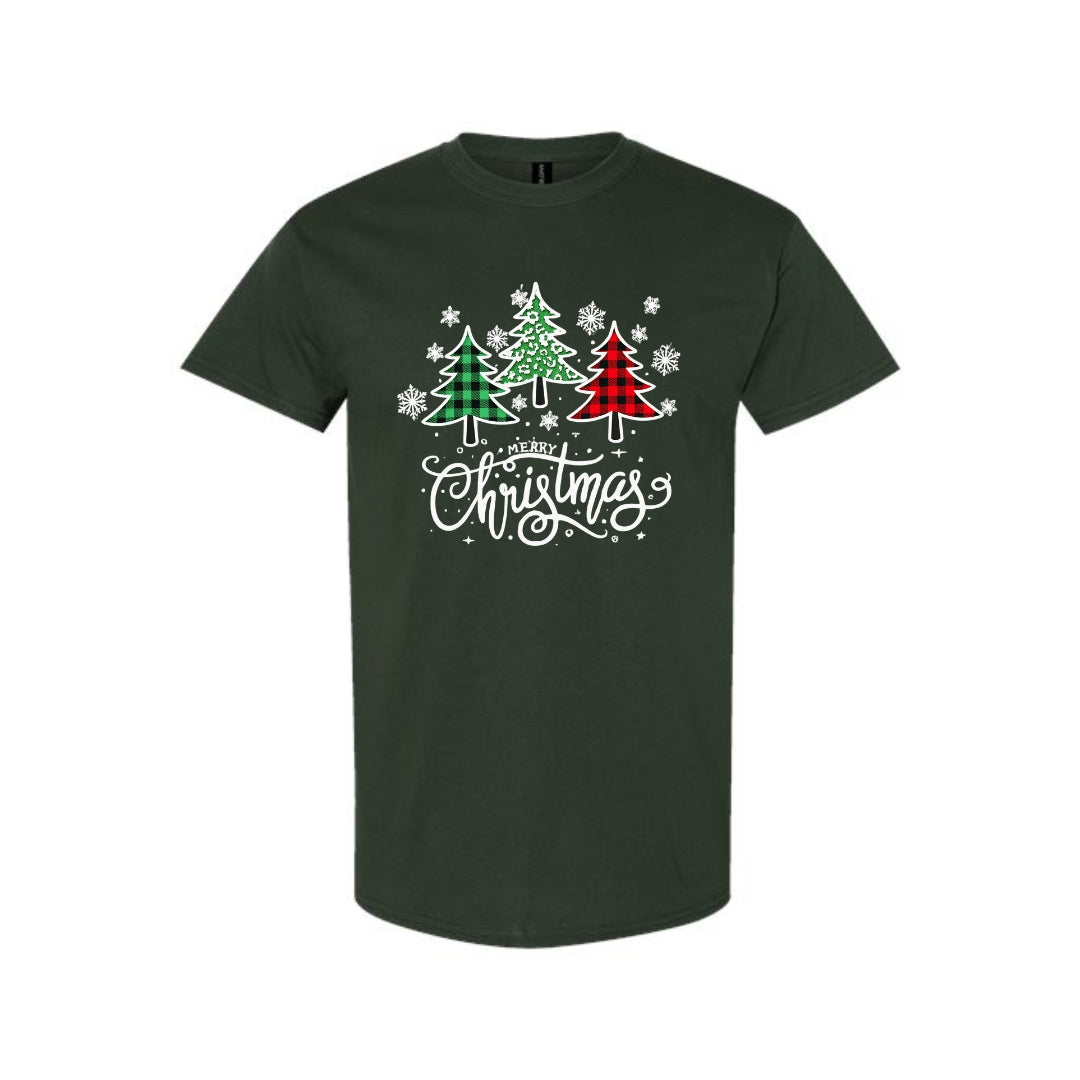 Holiday Shirt -Merry Christmas 3 Graphic Trees
