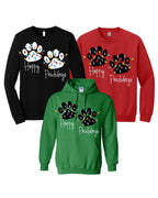 “Happy Pawlidays Festive Paw Print Lights Design”