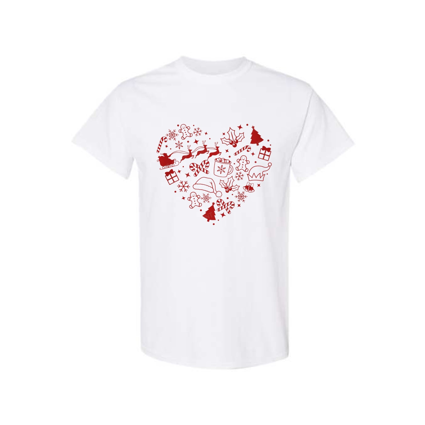 Minimalist Holiday Shirt - Festive Heart Christmas Icons