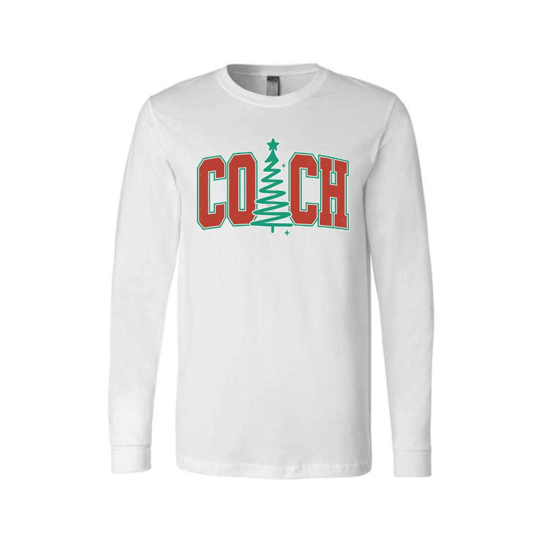 Holiday Long Sleeves-Festive “Coach” Christmas Apparel – Holiday Gift for Sports Coaches