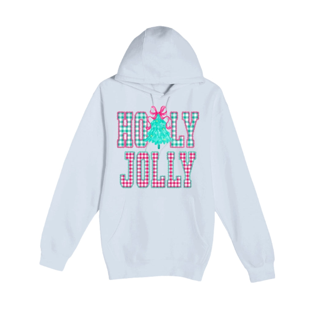 HOLIDAY HOODIE-Holly Jolly Gingham Christmas
