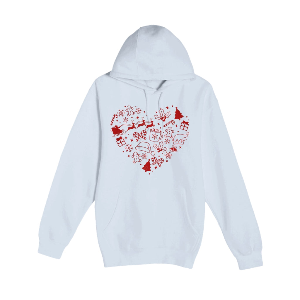 HOLIDAY HOODIE-Festive Heart Christmas Icons