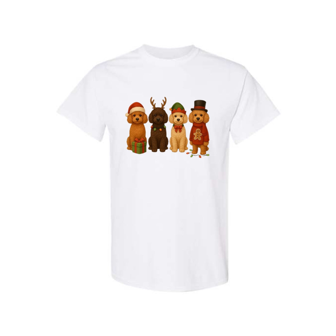 Merry & Furry Tees: Christmas Doodle Dog Squad Design – Festive Holiday Dog Lover Gift