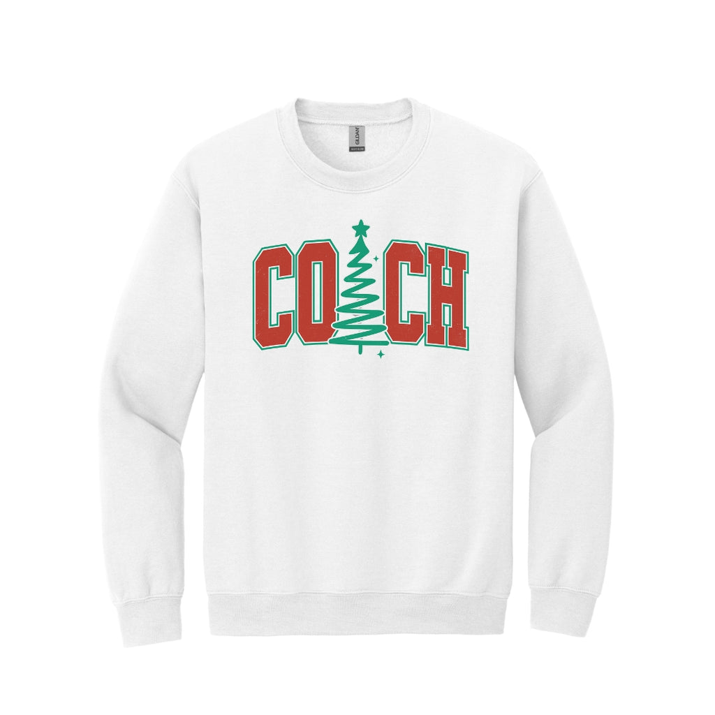 Holiday Crewneck Sweatshirt-Festive “Coach” Christmas Apparel – Holiday Gift for Sports Coaches