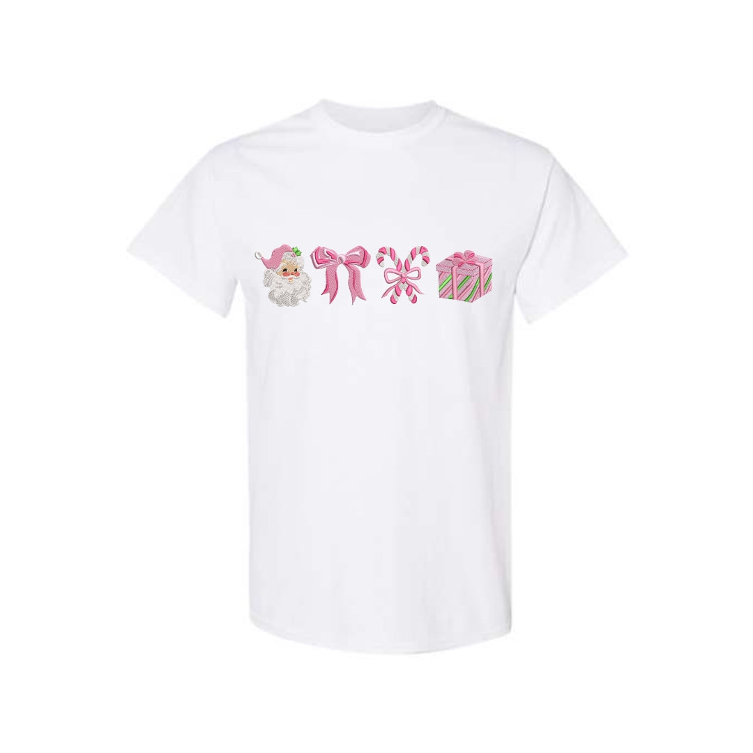 Holiday Shirt -Pink Christmas Icons Graphic