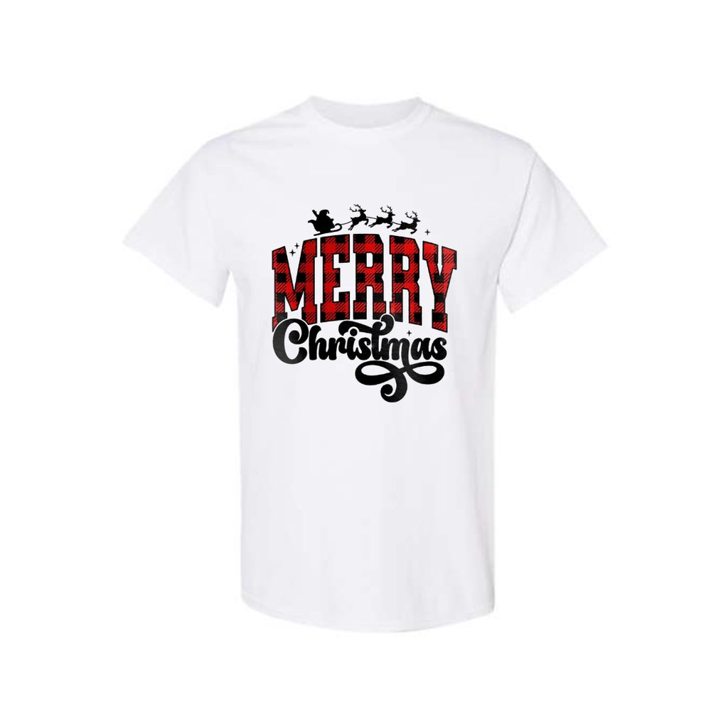 Holiday Shirt - Merry Christmas Buffalo Plaid Graphic
