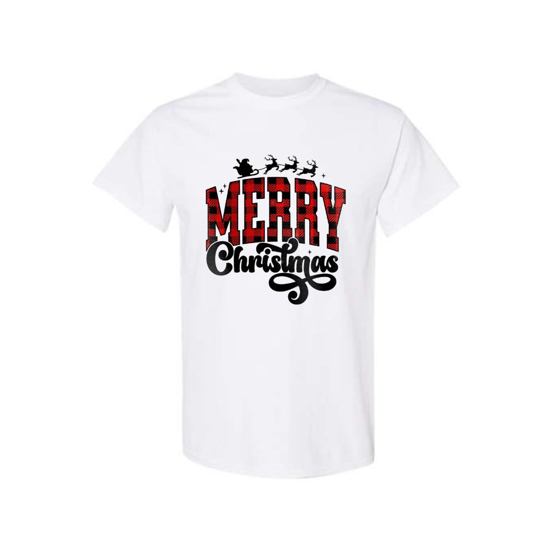 Holiday Shirt - Merry Christmas Buffalo Plaid Graphic