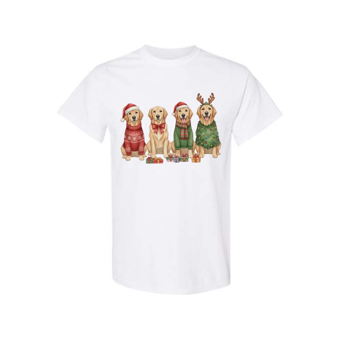 Merry & Furry Tees:Golden Retriever Christmas Dogs Design – Festive Holiday Dog Lover Gift