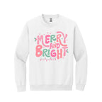 Holiday Crewneck Sweatshirt-  Merry and Bright Pastel Christmas Graphic