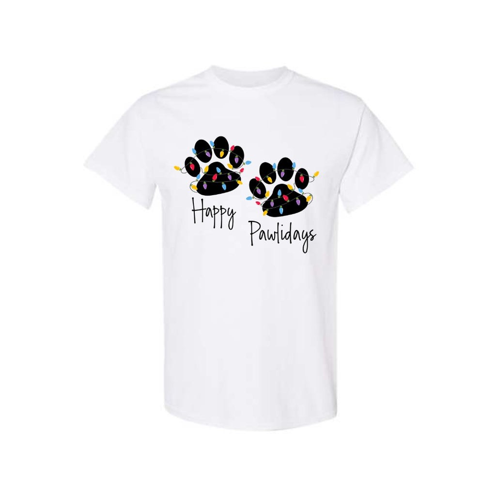 Christmas Tee for Pet Parents : Happy Pawlidays Sweatshirt – Festive Dog Lover Gift