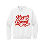 Holiday Crewneck Sweatshirt- Merry and Bright Holiday Graphic